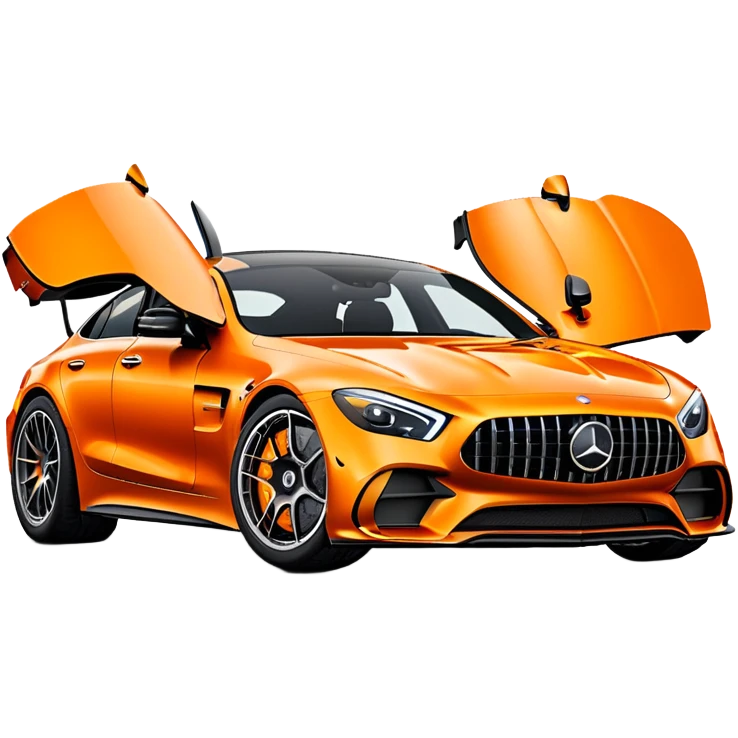 A orange Mercedes amg gt 4 door emoji