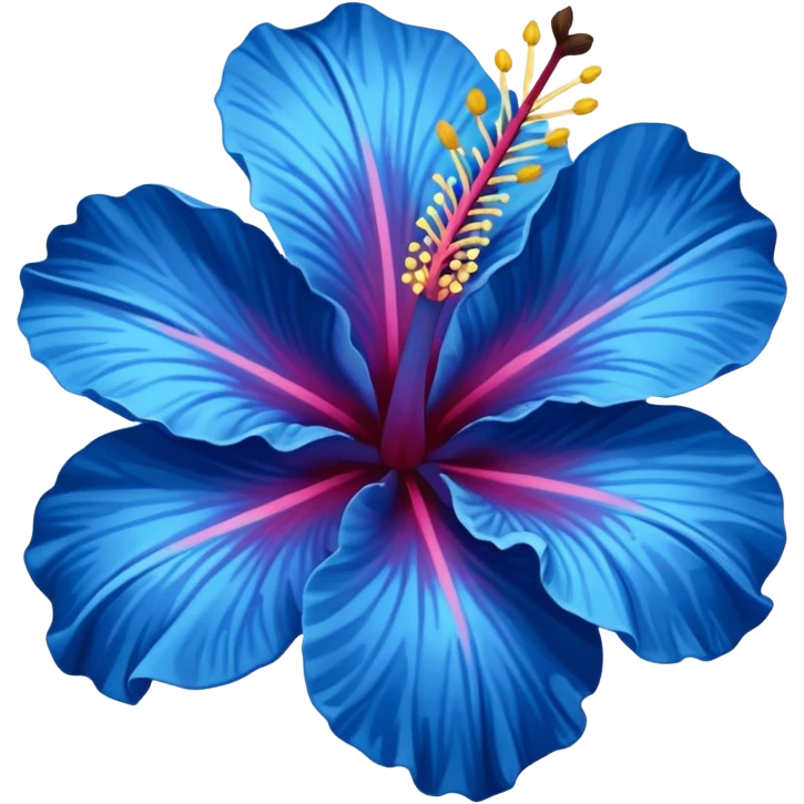 Blue hibiscus emoji