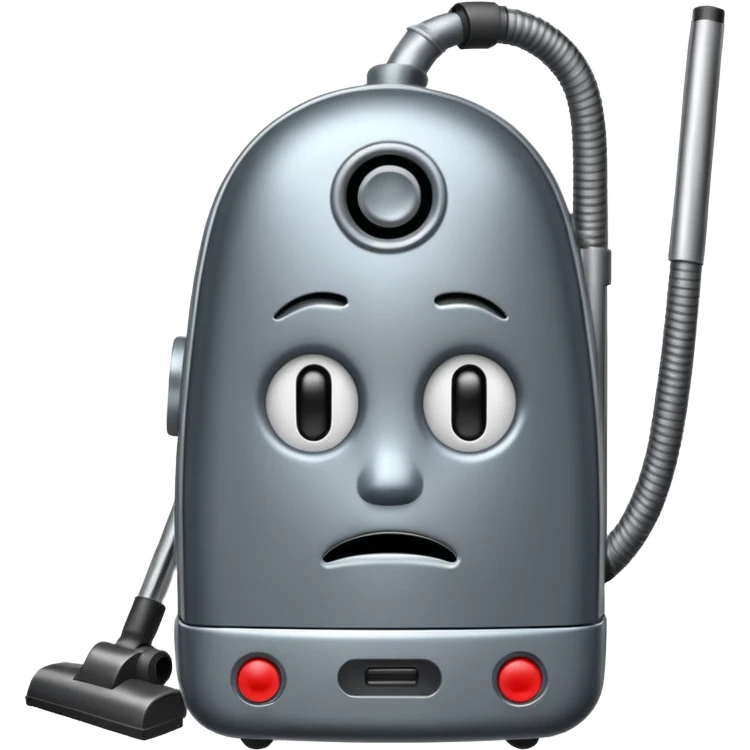 vacuum with a sad face in it emoji