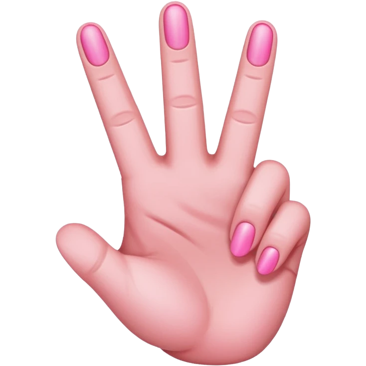 Pink middle finger emoji