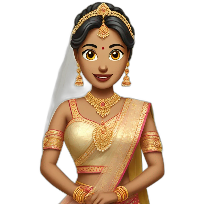Wedding bride in indian lehenga emoji