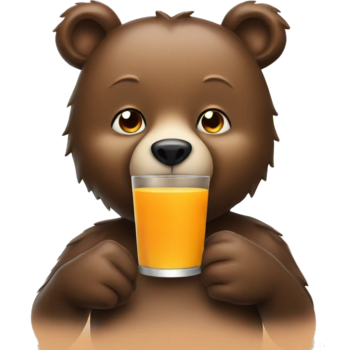 Bear with juice emoji