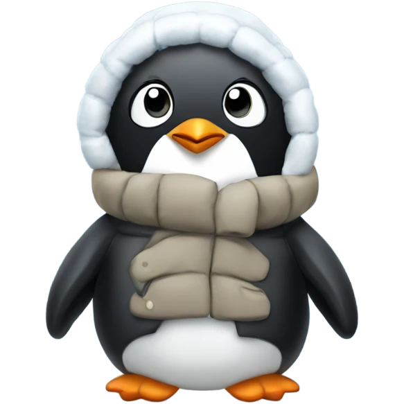 Penguin in a puffy coat  emoji