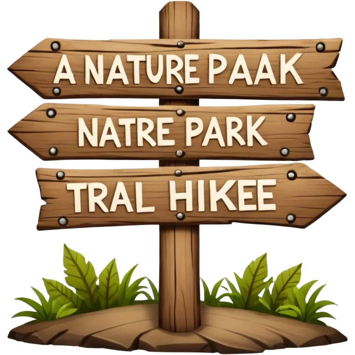wooden nature park hike trail sign emoji