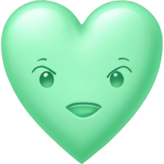 Mint cream color heart emoji