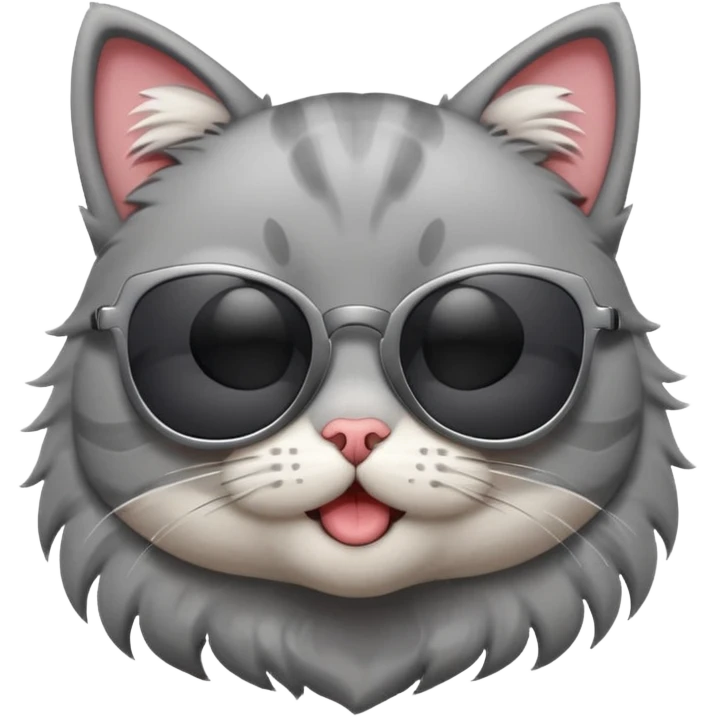 cute cat wearing sunglasses, winking emoji