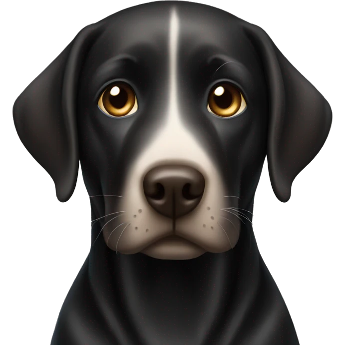 Black Labrador with brown haired girl with blue eyes emoji