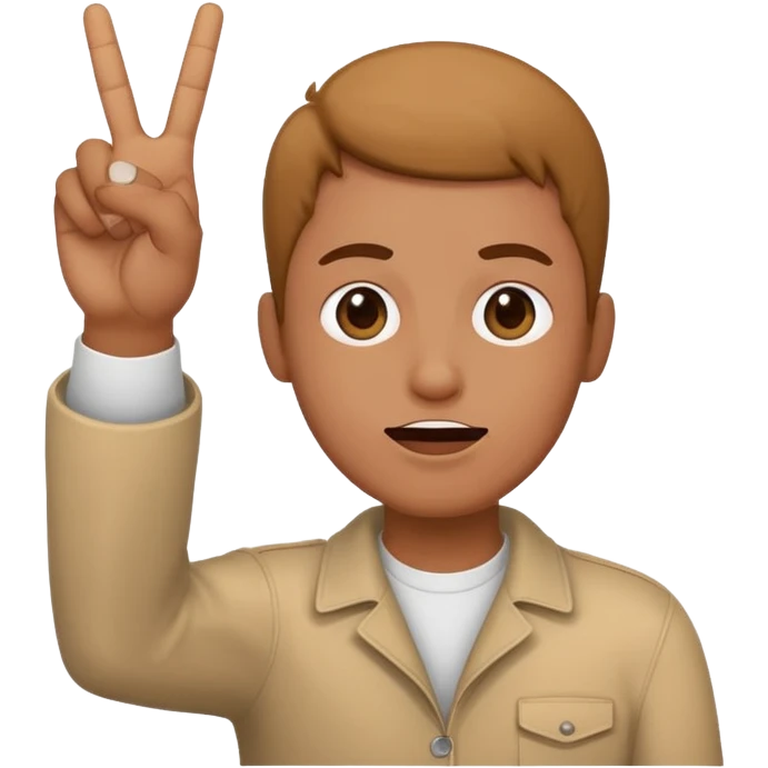 A person throwing up a peace sign emoji