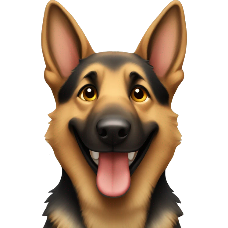 German Shepherd smiling emoji