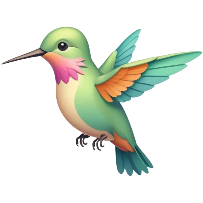 stylized colibri bird, pastel warm tones, minimal details emoji style emoji