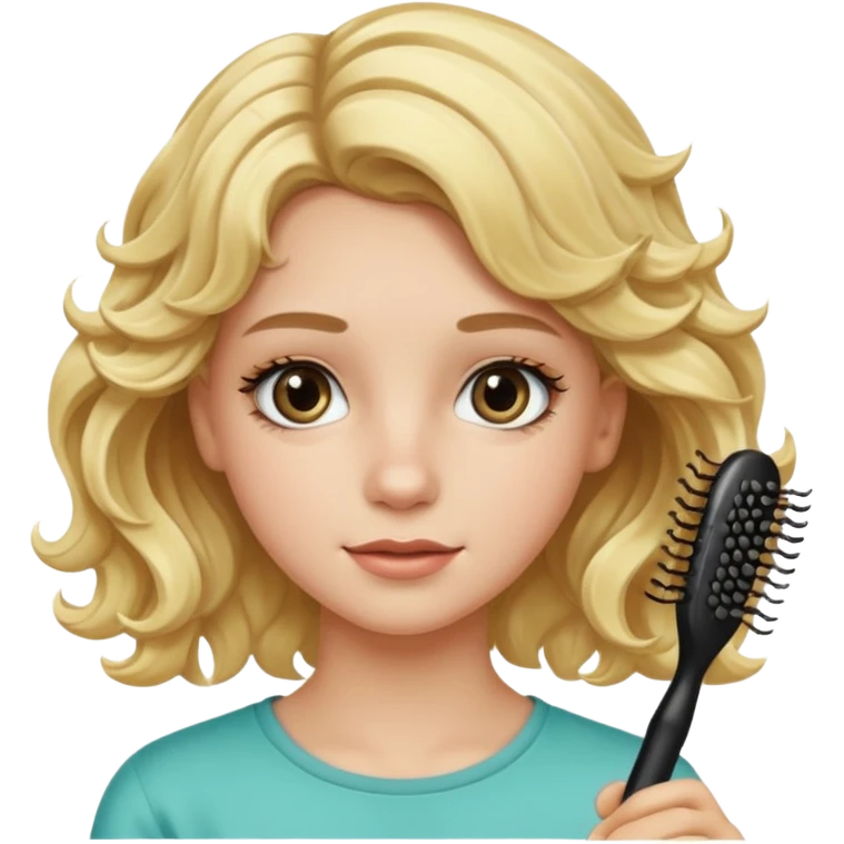 wawy haired blonde teenage girl with mascara emoji
