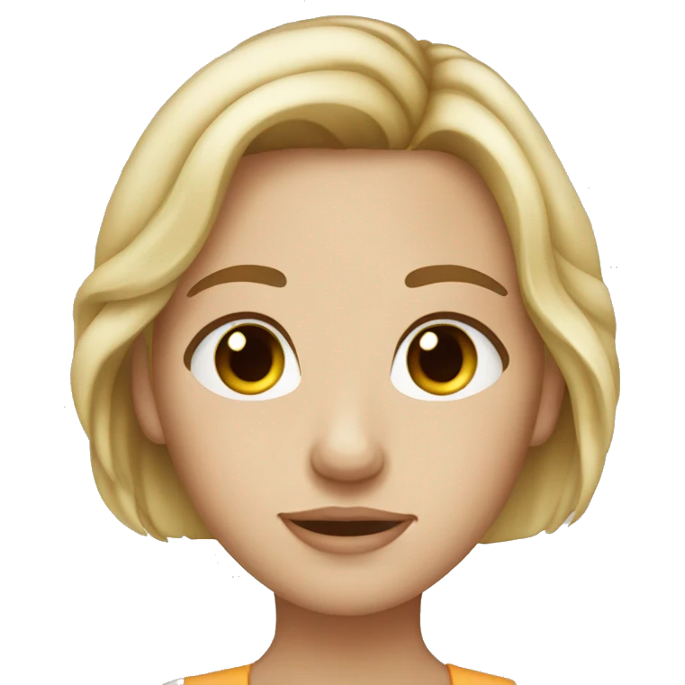 blonde hair brown eyed girl with freckles emoji