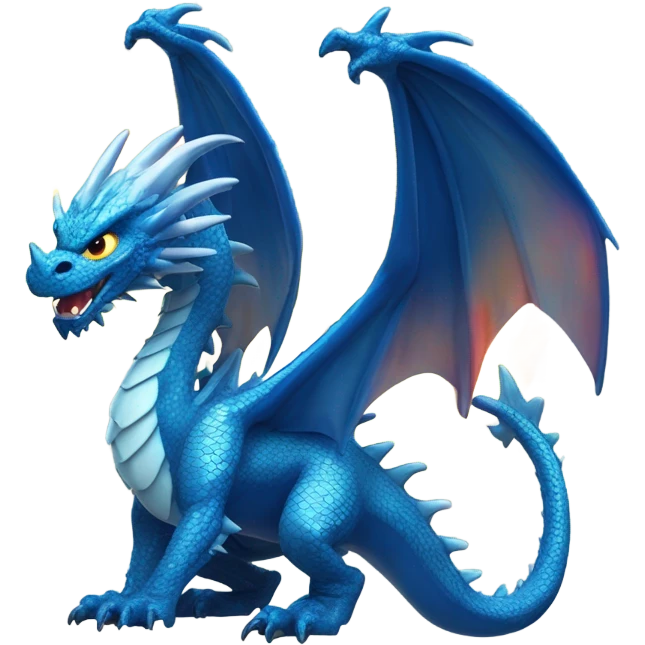 Blue dragon blowing fire emoji