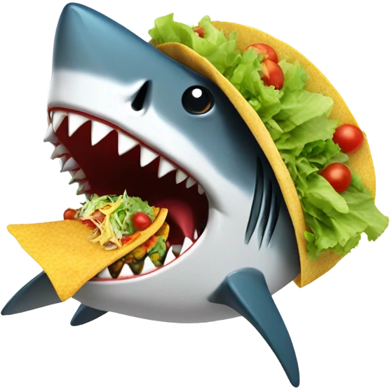 Shark eating taco emoji
