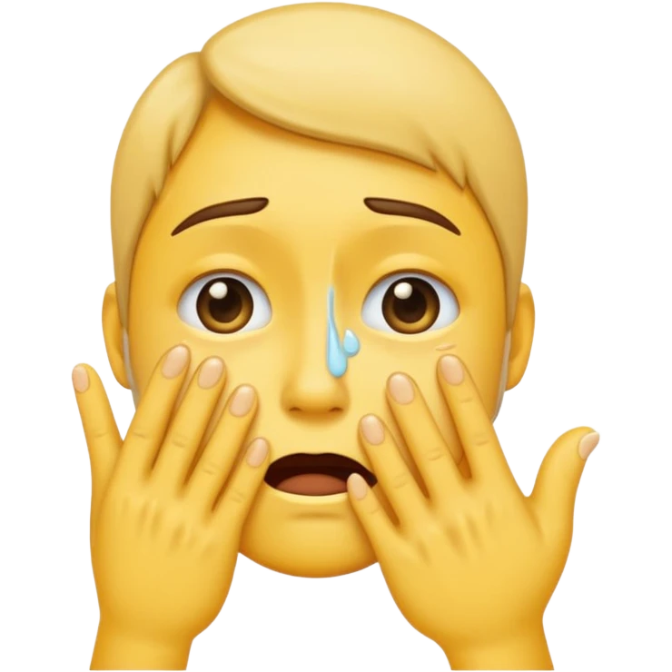 Face emoji crying with hand in front of face emoji