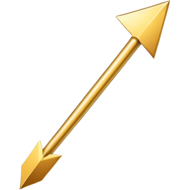 A gold “done” arrow  emoji