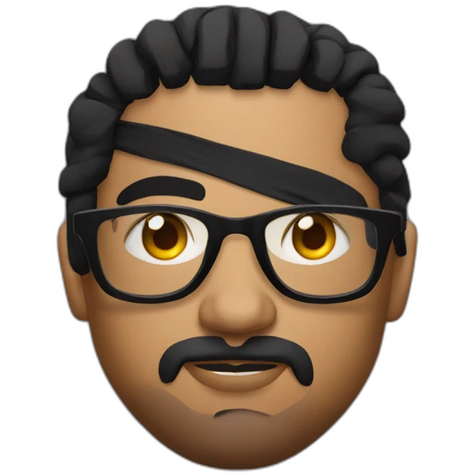 Sri lankan MMA fighter with glases black hairand black eye emoji