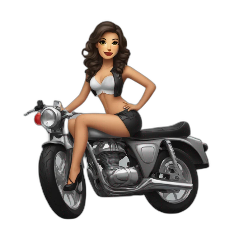 pinup brune moto emoji