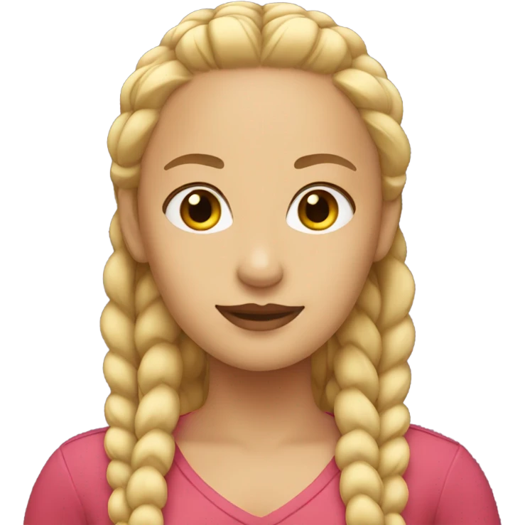 woman with 2 blonde braids emoji
