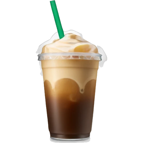 Starbuck ice coffee with ice cubes emoji