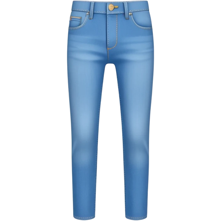 A 3D cartoon sky-blue  jeans with pockets and stitching details, casual slim fit, clean isolated background, Memoji-style. emoji