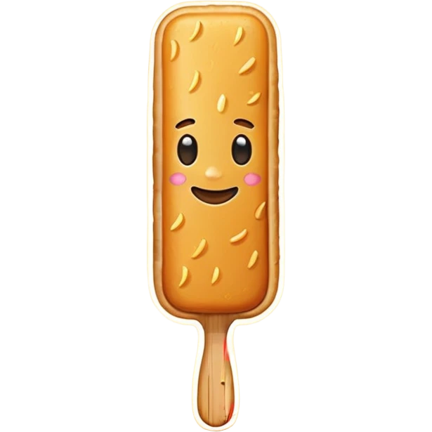 Create an emoji-style illustration of a tequeño, a traditional Venezuelan snack. It should look like a small, golden-brown, fried cheese stick with a smooth, slightly crispy exterior. Use simple shapes, clean lines, and vibrant colors to match modern emoji aesthetics emoji