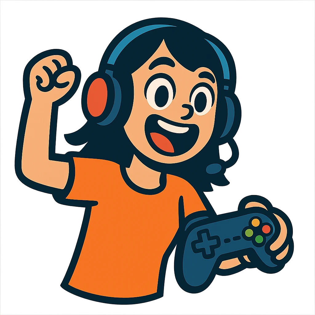 excited gamer girl in headphones emoji