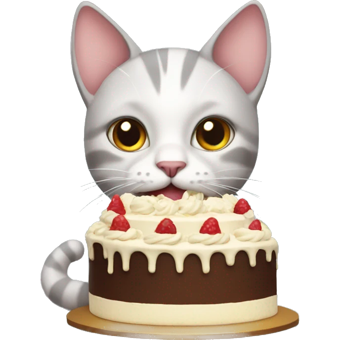 Cat with cake emoji