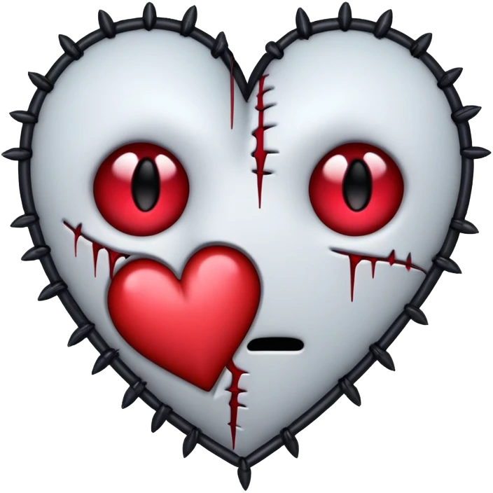 gothic emo broken heart with stitches emoji
