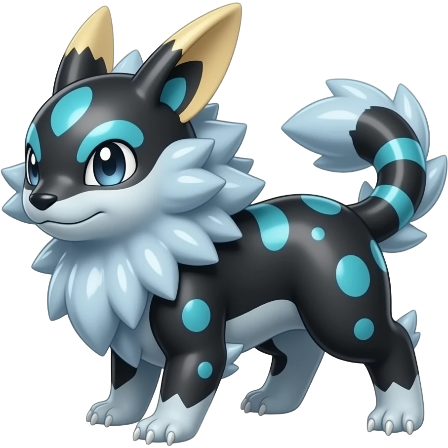 Shiny glossy melanistic oily Meloetta-Giratina-Noibat-Pokémon-Fakémon-fusion-hybrid-creature emoji