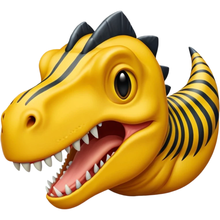 Dinosaurio amarillo con rayas negras emoji