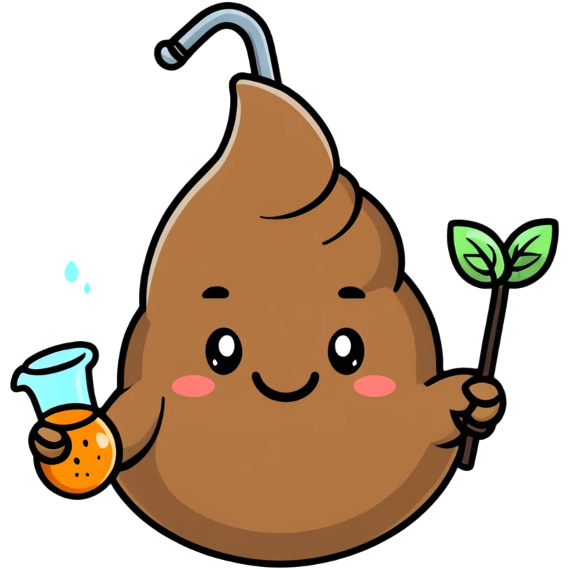 adorable smiling poop character with a bong in hand emoji