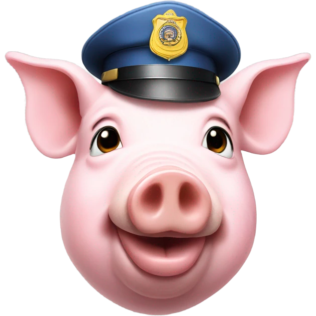 Pig wearing a policeman hat emoji