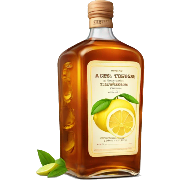 Bourbon, ginger, lemon label  emoji