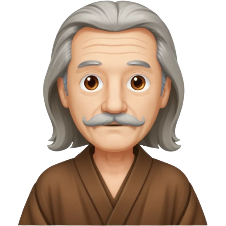 old man long hair long mustache in a warm robe emoji