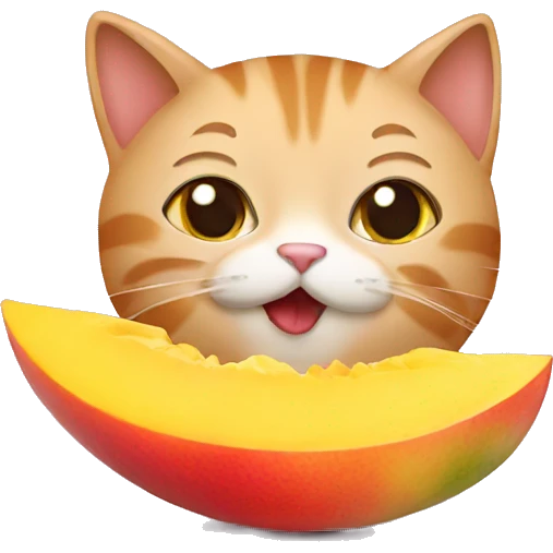 Cat eating mango emoji