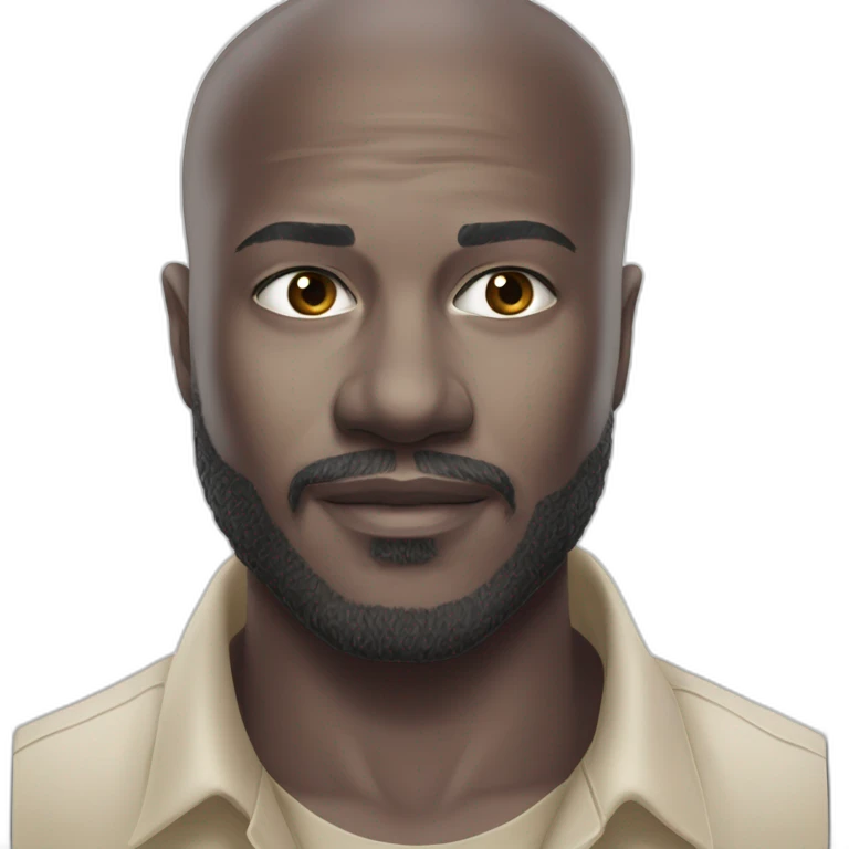confident bald man with beard emoji