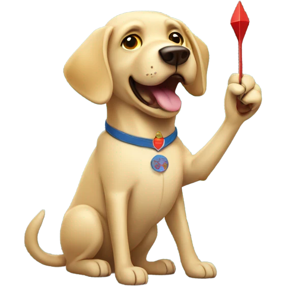Labrador playing darts emoji