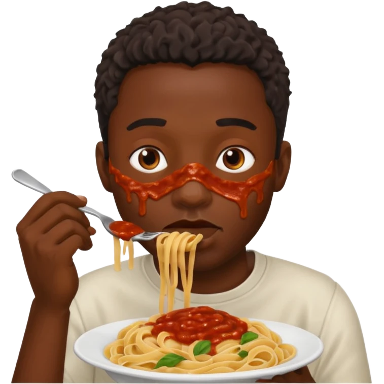 the black man who eats pasta emoji