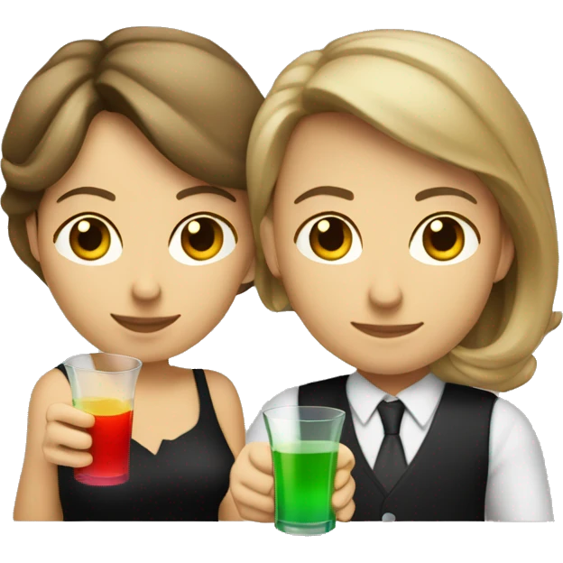 A Caucasian male and female, having drinks in a casino emoji