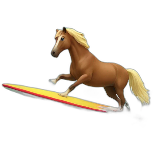 Surfing horse on water emoji