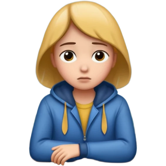 person looking out the window on a rainy day feeling melancholy emoji