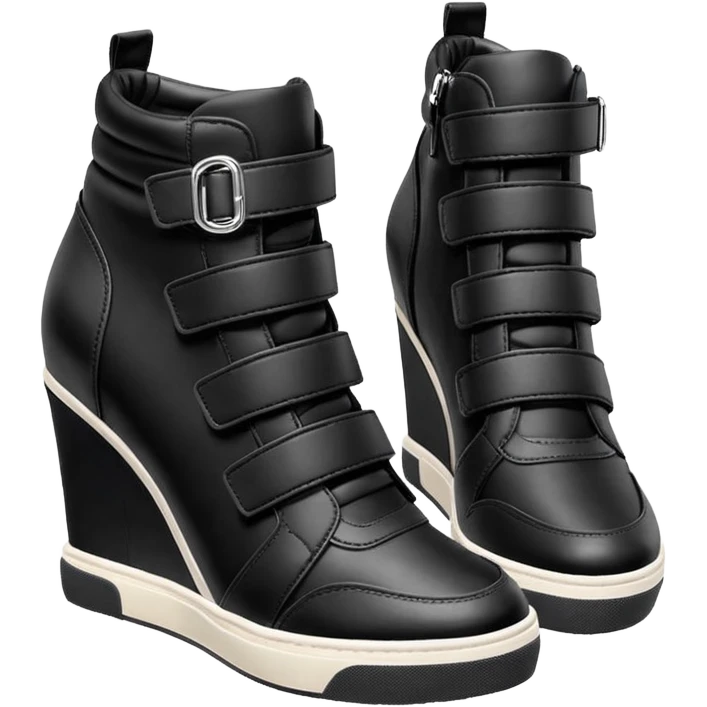 steve madden wedge sneakers hook and loop strap emoji