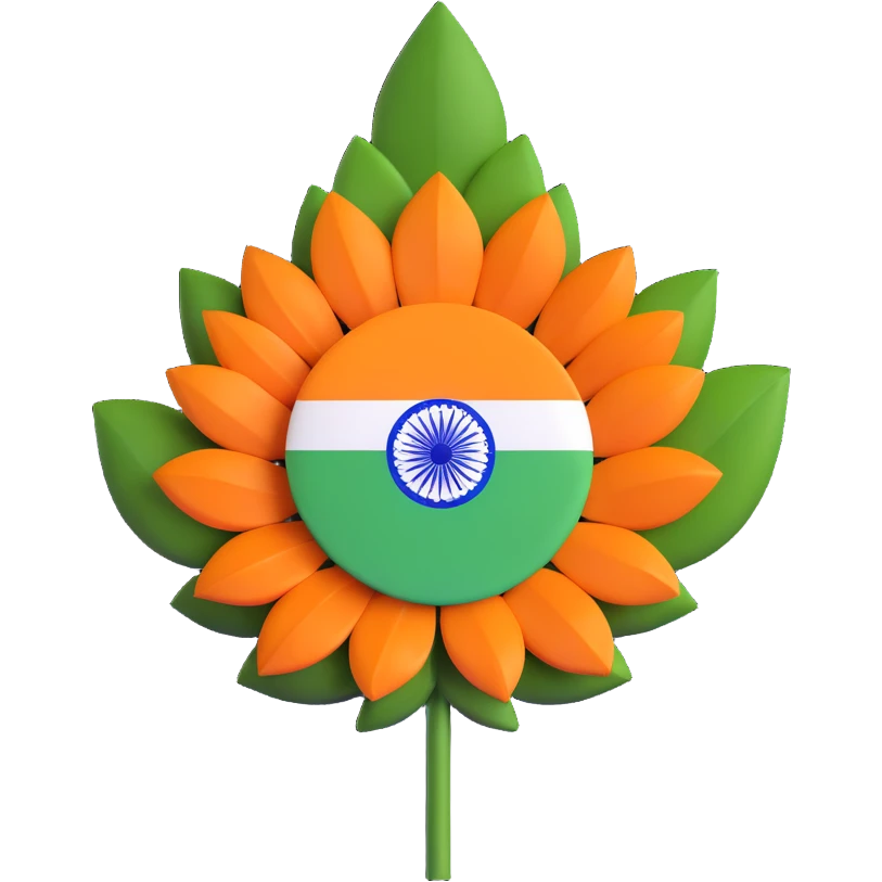 Indian flag, tricolor with saffron, white, and green horizontal stripes and a blue Ashoka Chakra in the center emoji
