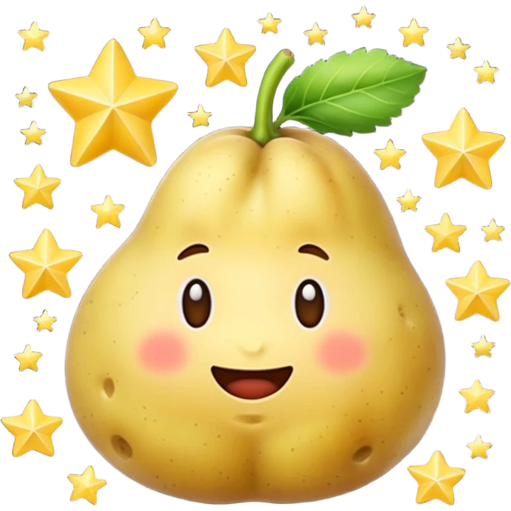 Patate mignon avec des étoiles  emoji