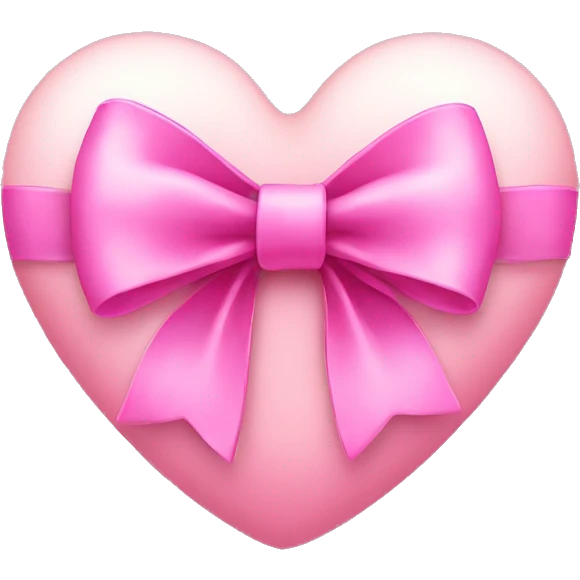 Pink heart with a pink bow on emoji
