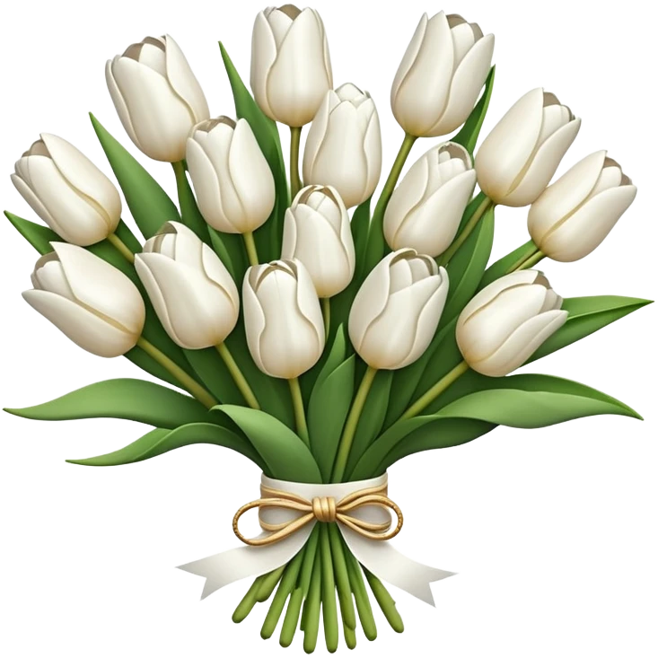 white tulip bouquet  emoji