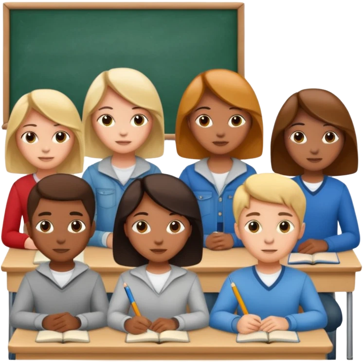 estudiantes en clase emoji
