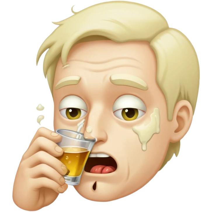 Glatzenmann besoffen mit kotze emoji
