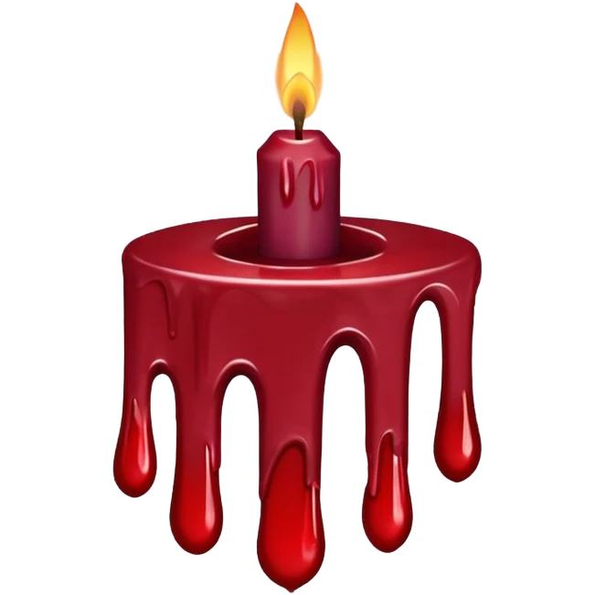 Melted burgundy red candle emoji